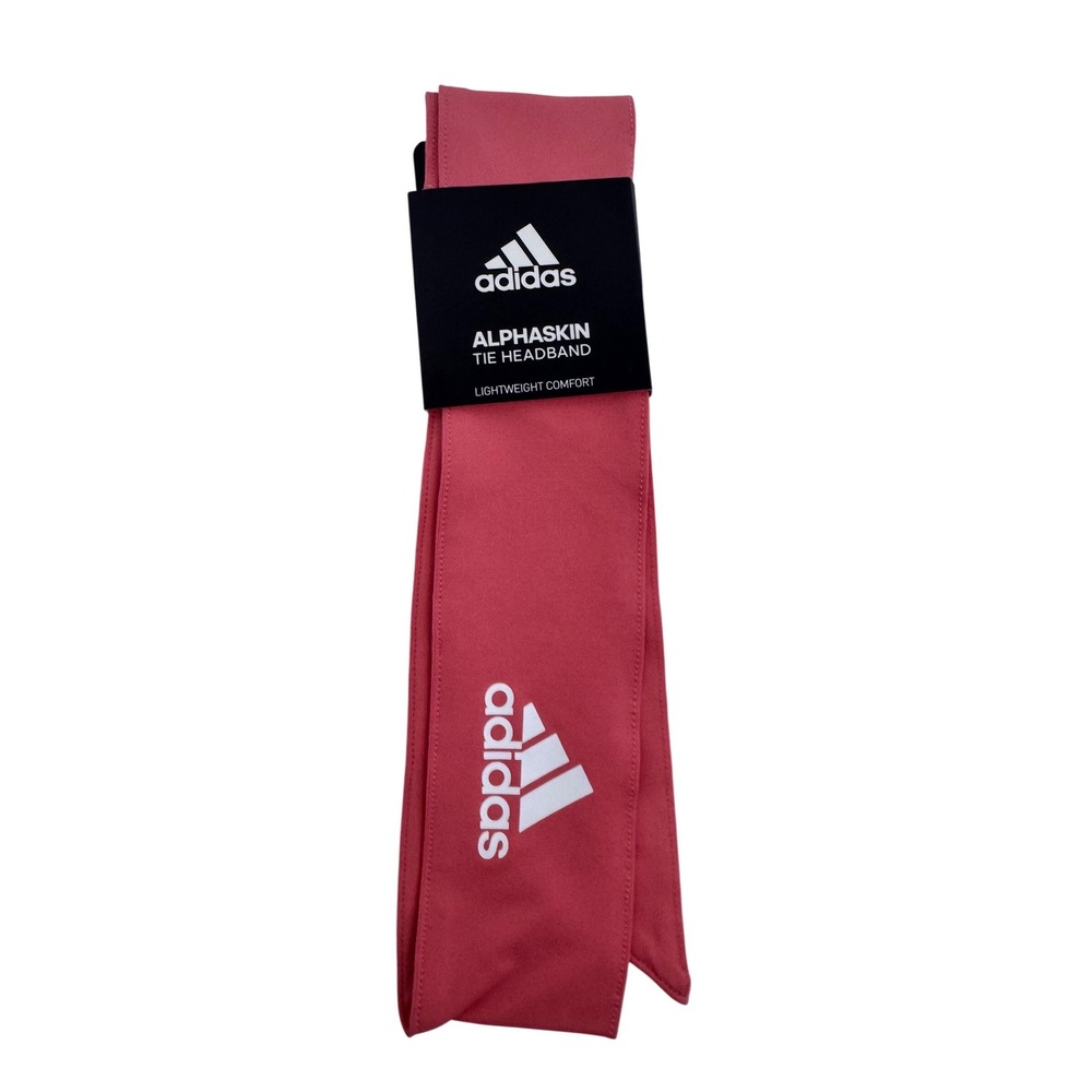 Adidas Alphaskin Tie Headband Hazy Rose Pink‎ Athletic Sweatband NWT Athleisure
